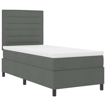 Boxspringbed met matras Donkergrijs 90 x 200 cm Stof