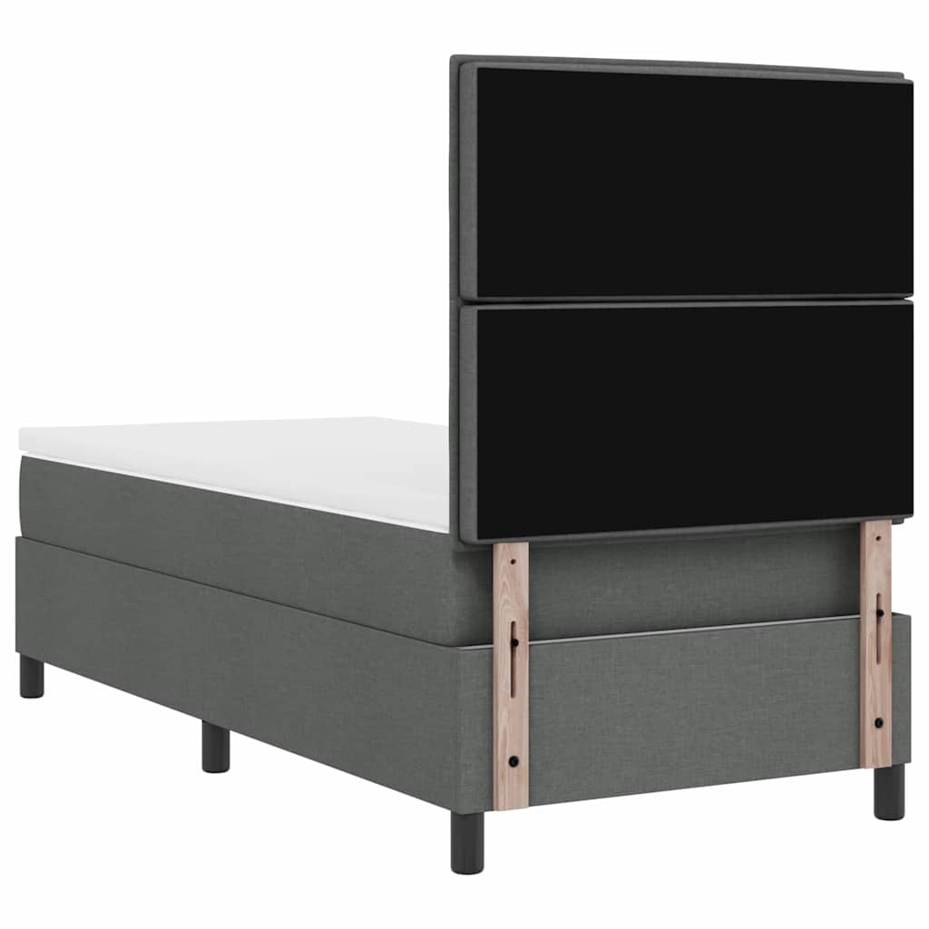Boxspringbed met matras Donkergrijs 90 x 200 cm Stof