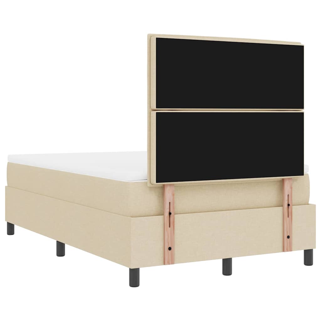 Boxspring bed met matras met hoofdeinde Crème 120 x 190 cm Stof