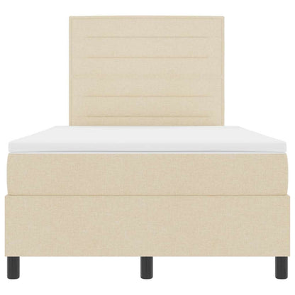 Boxspring bed met matras met hoofdeinde Crème 120 x 190 cm Stof