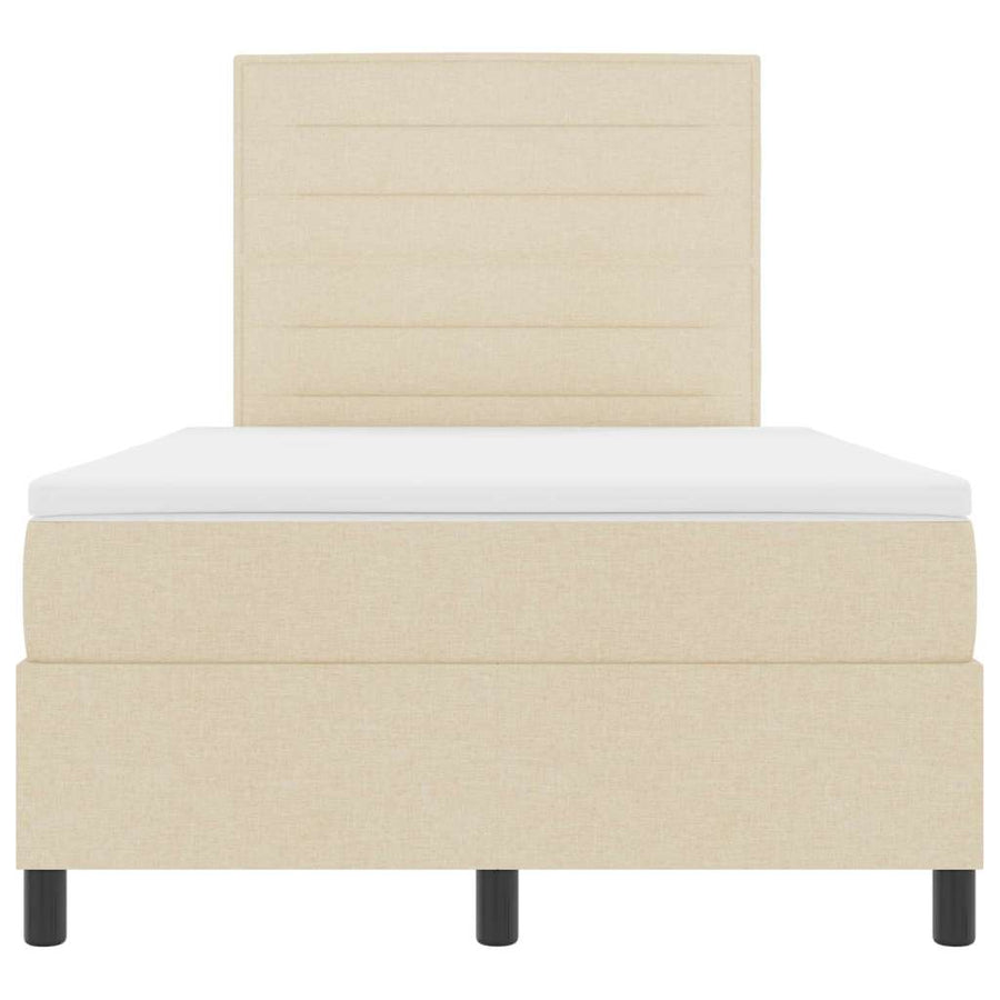 Boxspringbed met matras met hoofdeinde Crème 120 x 190 cm Stof