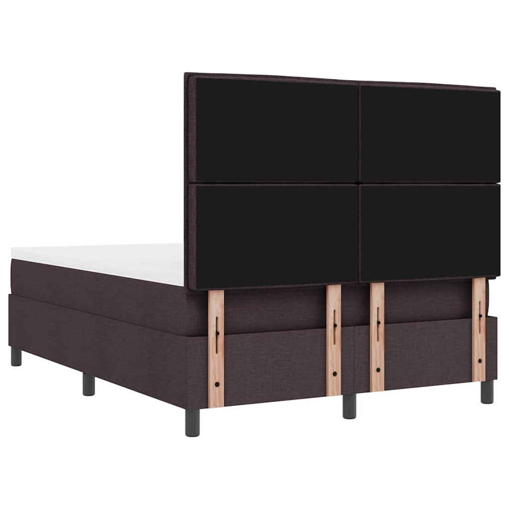 Boxspringbed met matras Donkerbruin 140 x 190 cm Stof