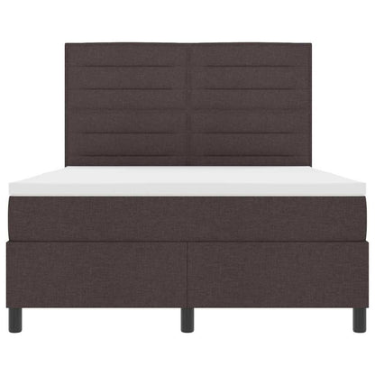 Boxspringbed met matras Donkerbruin 140 x 190 cm Stof