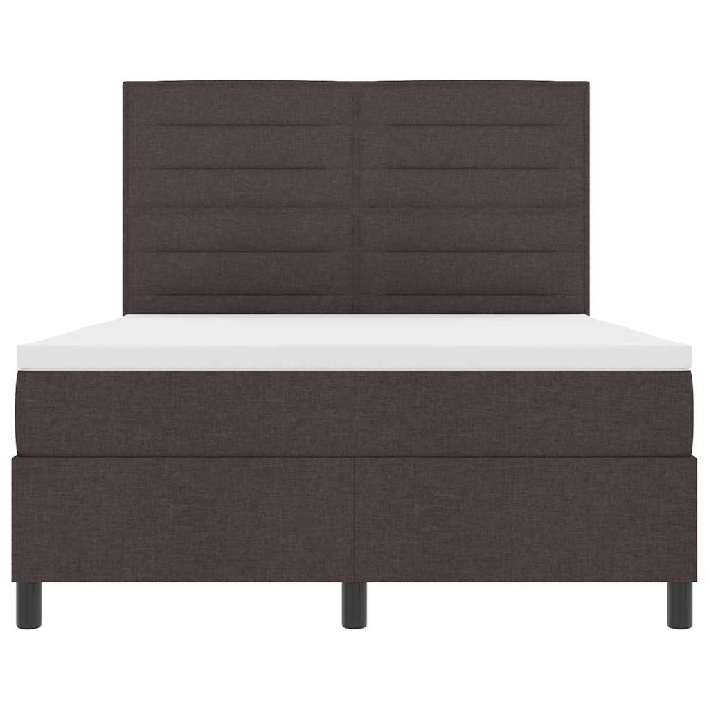 Boxspringbed met matras Donkerbruin 140 x 200 cm Stof