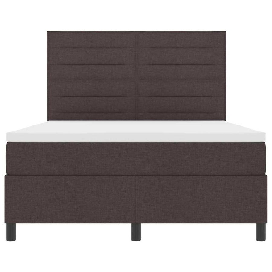 Boxspringbed met matras Donkerbruin 140 x 200 cm Stof