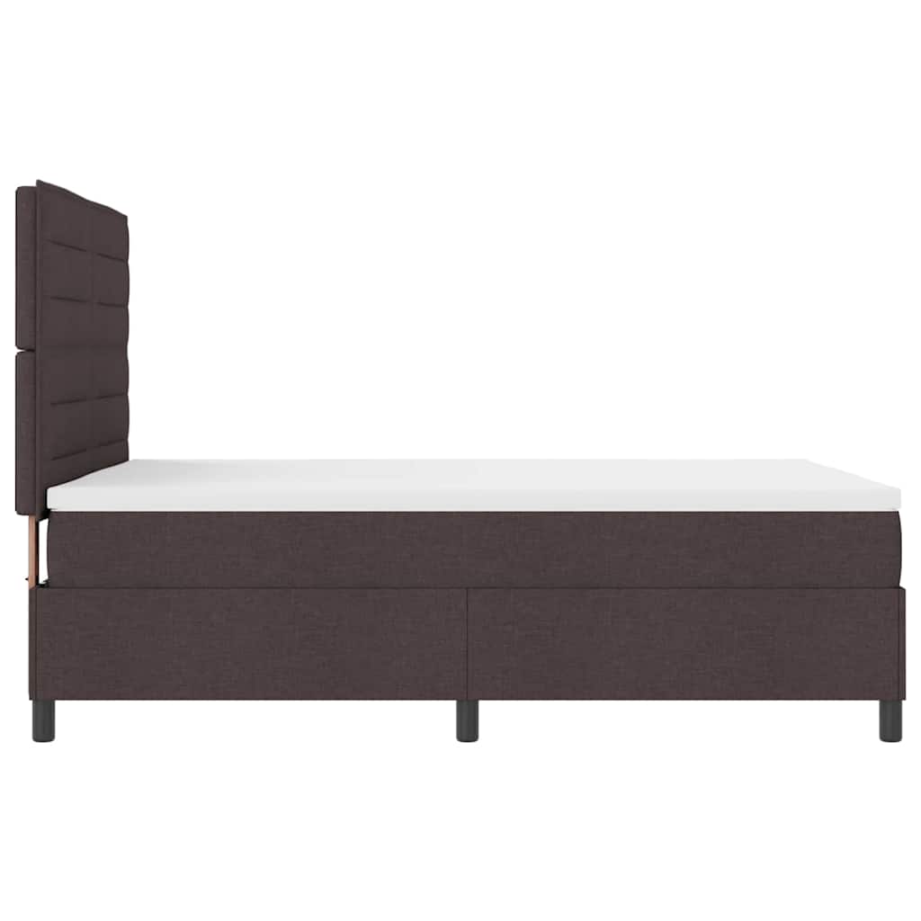 Boxspringbed met matras Donkerbruin 140 x 200 cm Stof