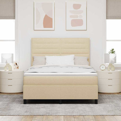 Boxspringbed met matras met hoofdeinde Crème 160 x 200 cm Stof