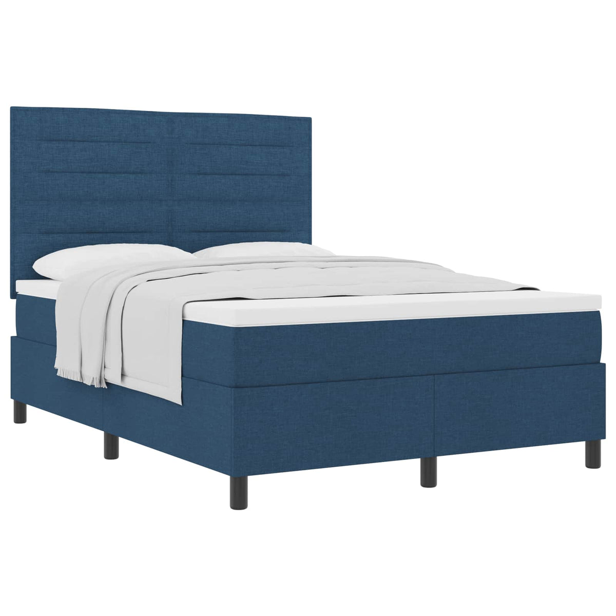Boxspringbed met matras met hoofdeinde Blauw 160 x 200 cm Stof