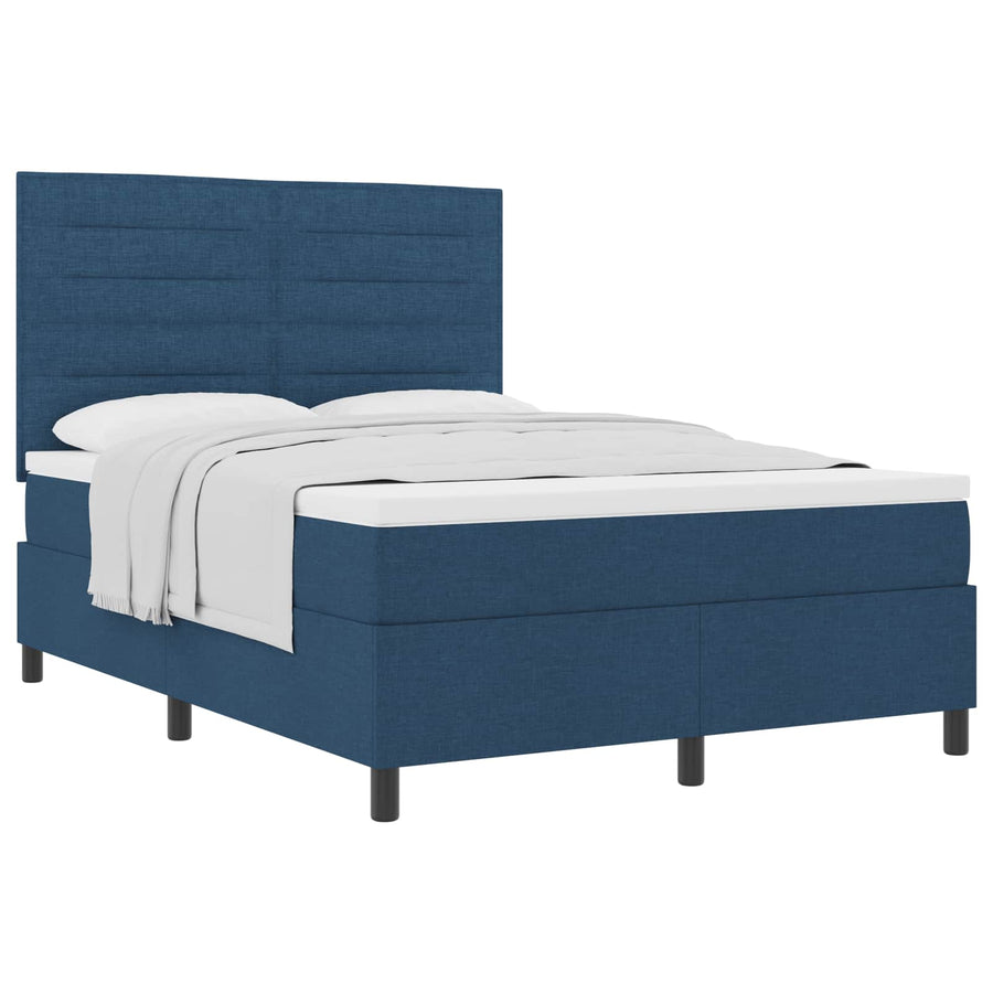 Boxspringbed met matras met hoofdeinde Blauw 160 x 200 cm Stof