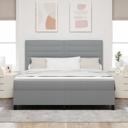 Boxspringbed met matras Lichtgrijs 180 x 200 cm Stof