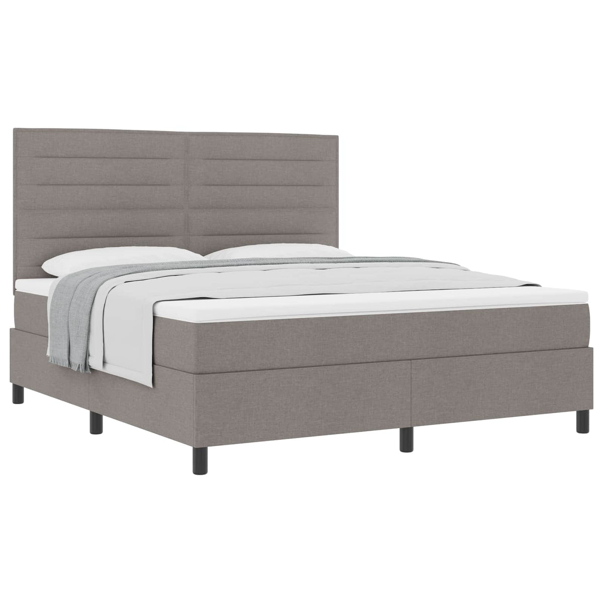 Boxspringbed met matras met hoofdeinde Taupe 180 x 200 cm Stof