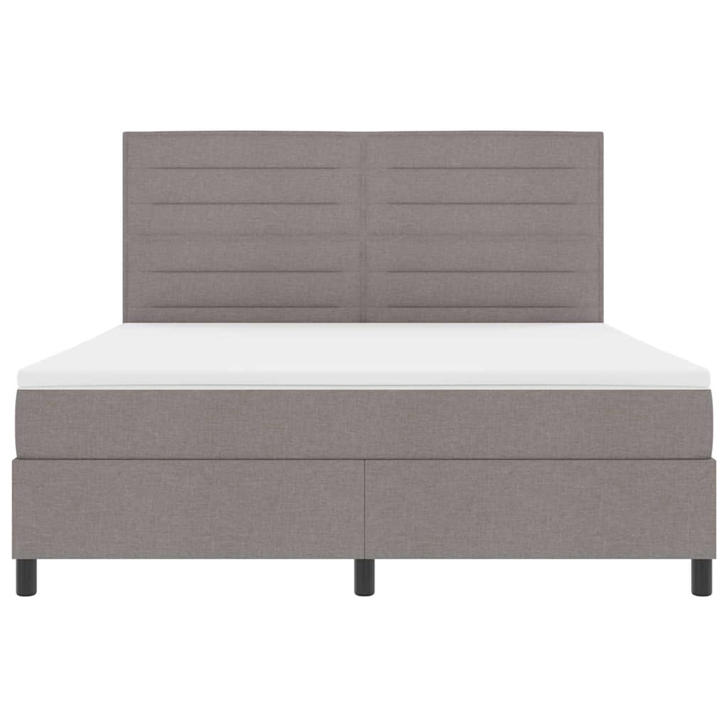 Boxspringbed met matras met hoofdeinde Taupe 180 x 200 cm Stof