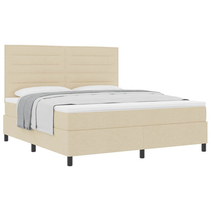 Boxspringbed met matras met hoofdeinde Crème 180 x 200 cm Stof