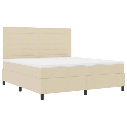 Boxspringbed met matras met hoofdeinde Crème 180 x 200 cm Stof