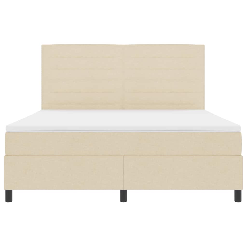 Boxspringbed met matras met hoofdeinde Crème 180 x 200 cm Stof