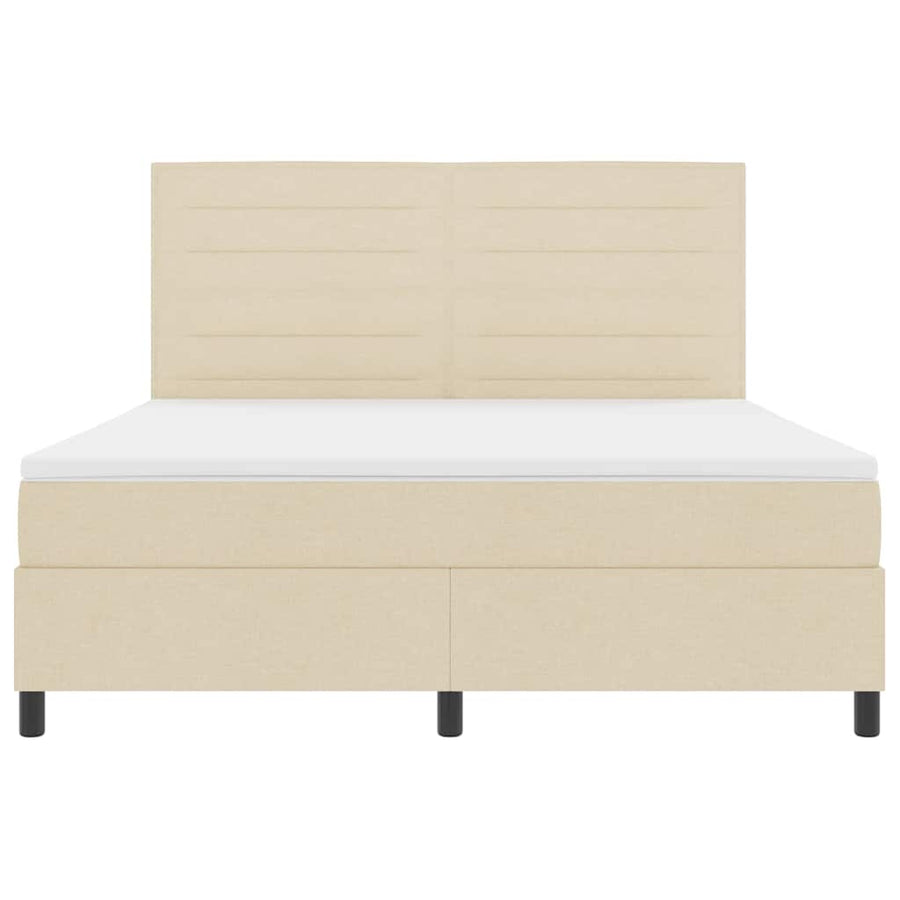 Boxspringbed met matras met hoofdeinde Crème 180 x 200 cm Stof