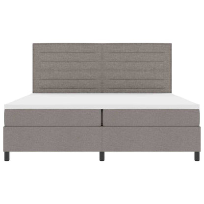 Boxspring bed met matras met hoofdeinde Taupe 200 x 200 cm Stof