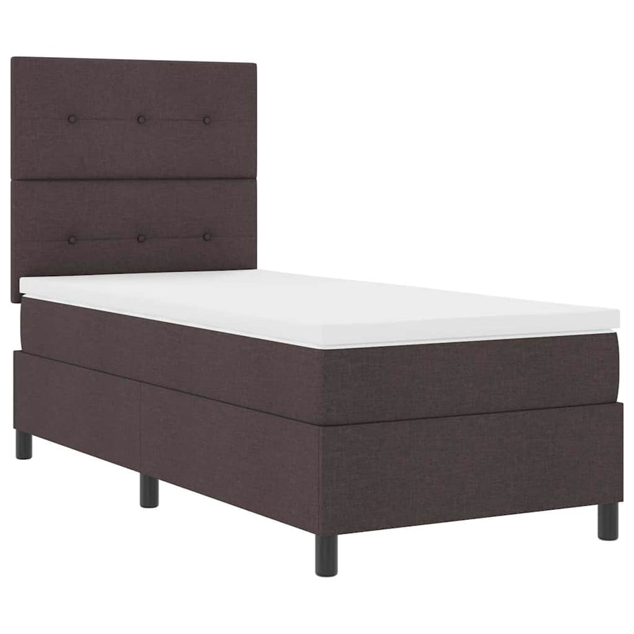 Boxspring bed met matras Donkerbruin 80 x 200 cm Stof