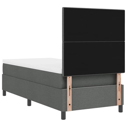 Boxspringbed met hoofdeinde Donkergrijs 90 x 190 cm Stof