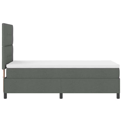 Boxspringbed met hoofdeinde Donkergrijs 90 x 190 cm Stof