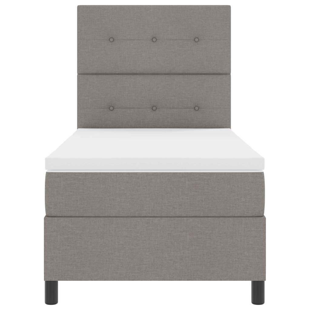 Boxspring bed met matras met hoofdeinde Taupe 90 x 200 cm Stof