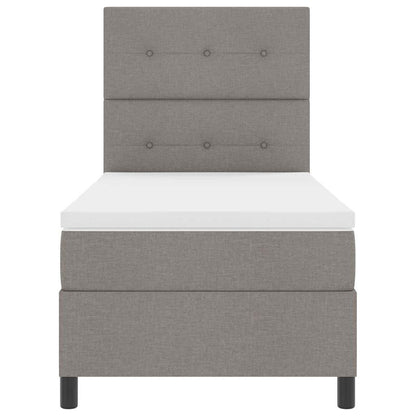 Boxspring bed met matras met hoofdeinde Taupe 90 x 200 cm Stof
