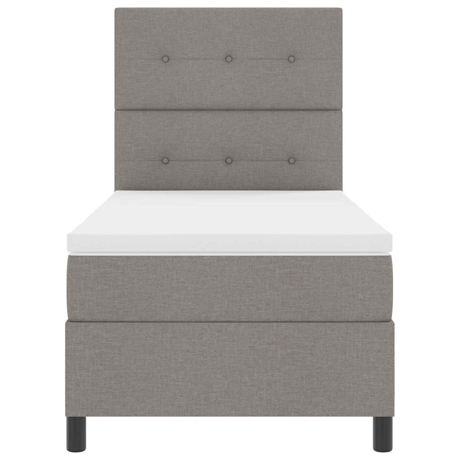 Boxspring bed met matras met hoofdeinde Taupe 90 x 200 cm Stof