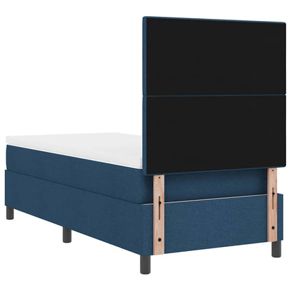 Boxspringbed met hoofdeinde Blauw 90 x 200 cm Stof