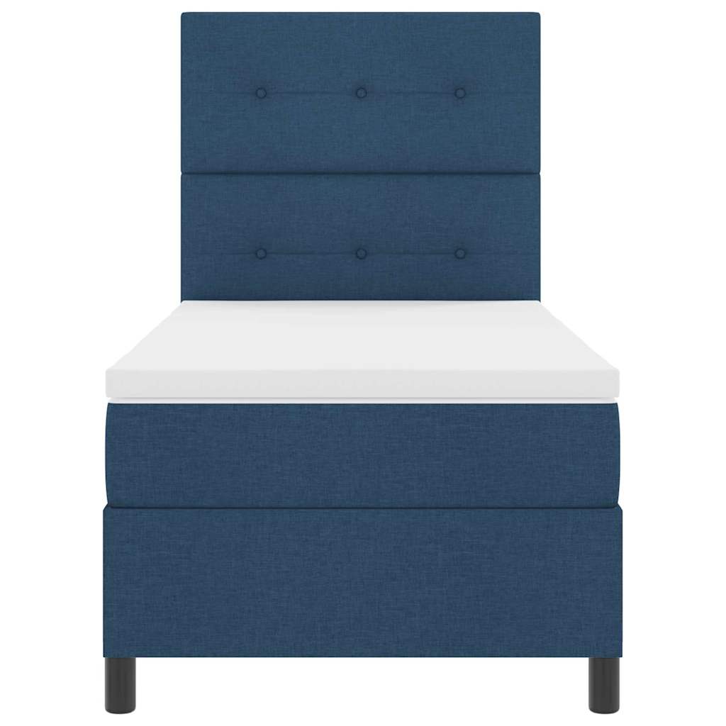 Boxspringbed met hoofdeinde Blauw 90 x 200 cm Stof