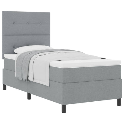 Boxspringbed met matras Lichtgrijs 100 x 200 cm Stof