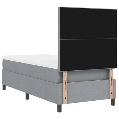 Boxspringbed met matras Lichtgrijs 100 x 200 cm Stof