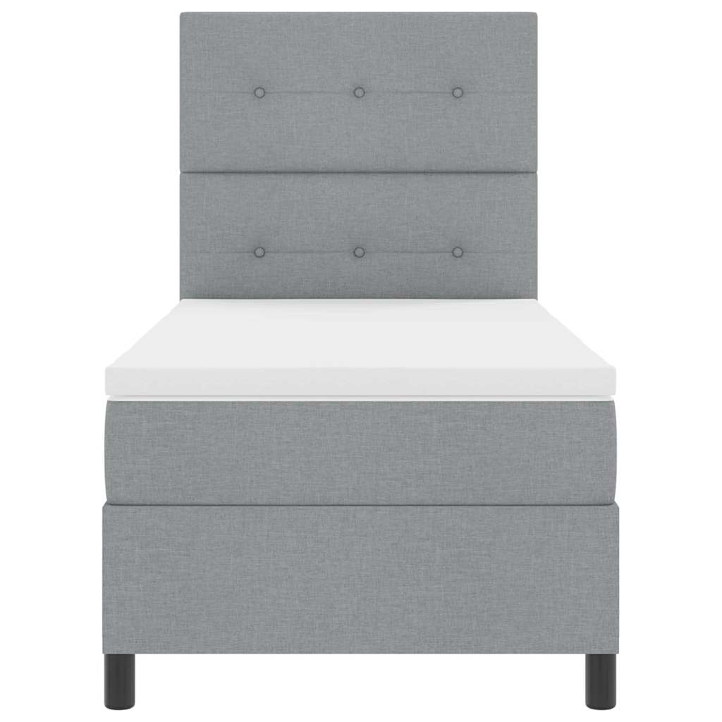 Boxspringbed met matras Lichtgrijs 100 x 200 cm Stof