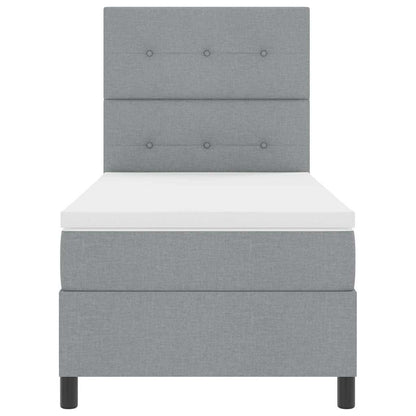 Boxspringbed met matras Lichtgrijs 100 x 200 cm Stof
