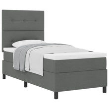 Boxspringbed met hoofdeinde Donkergrijs 100 x 200 cm Stof