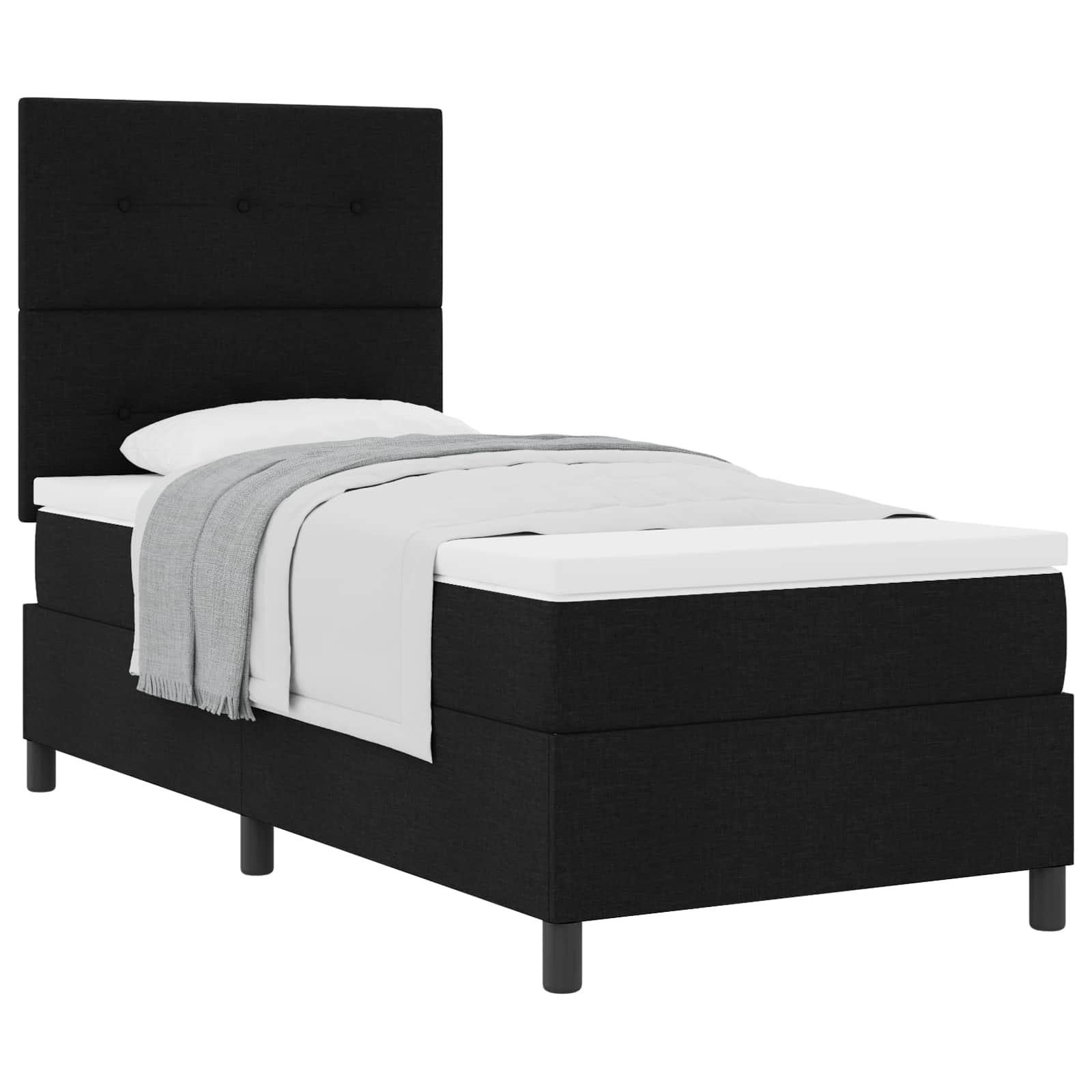 Boxspringbed met hoofdeinde Zwart 100 x 200 cm Stof