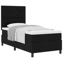 Boxspringbed met hoofdeinde Zwart 100 x 200 cm Stof