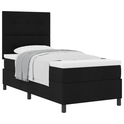 Boxspringbed met hoofdeinde Zwart 100 x 200 cm Stof