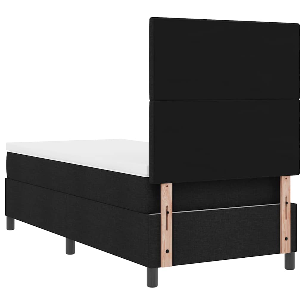 Boxspringbed met hoofdeinde Zwart 100 x 200 cm Stof