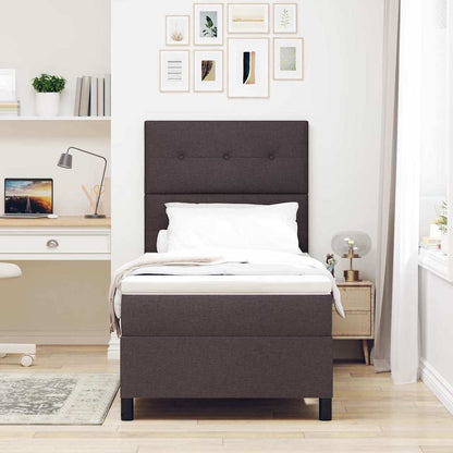 Boxspringbed met hoofdeinde Donkerbruin 100 x 200 cm Stof