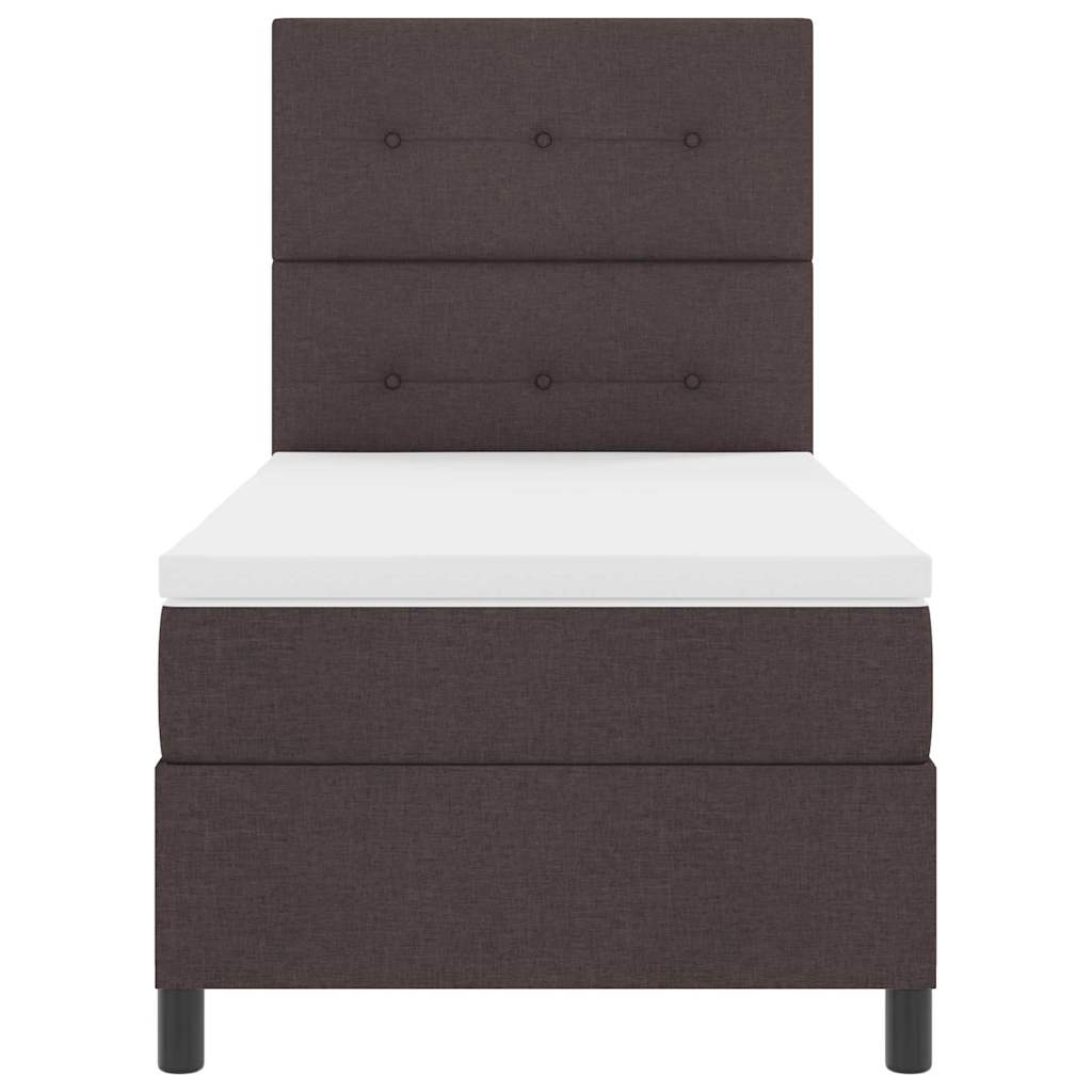 Boxspringbed met hoofdeinde Donkerbruin 100 x 200 cm Stof