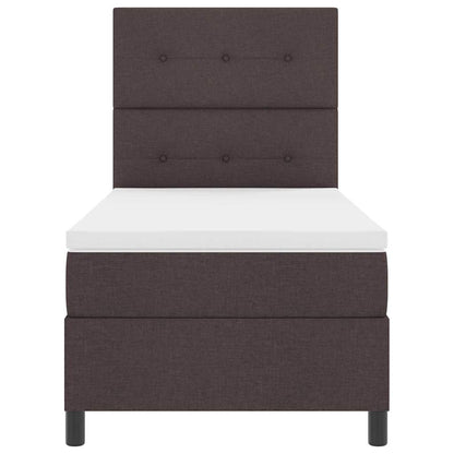Boxspringbed met hoofdeinde Donkerbruin 100 x 200 cm Stof