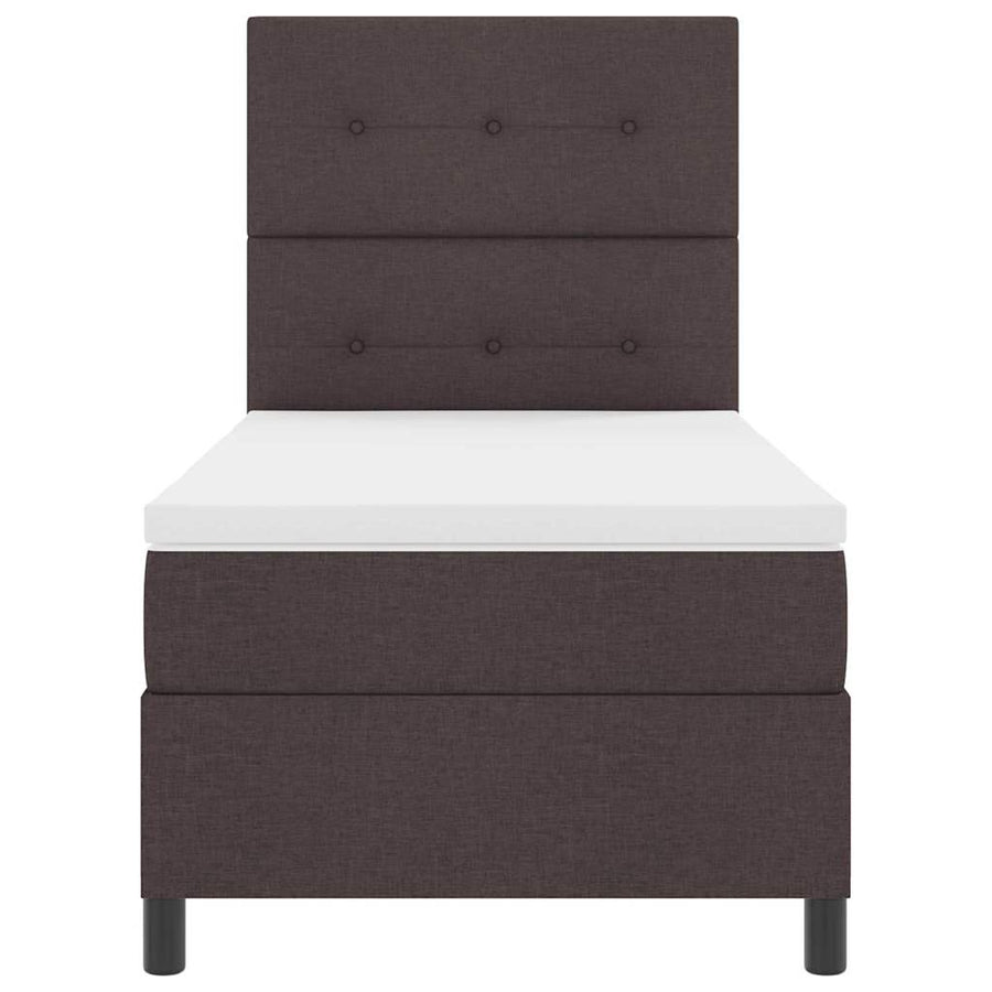 Boxspringbed met hoofdeinde Donkerbruin 100 x 200 cm Stof