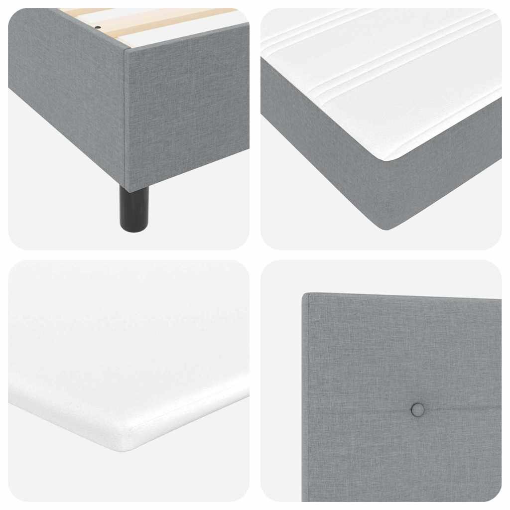 Boxspringbed met hoofdeinde Lichtgrijs 120 x 190 cm Stof
