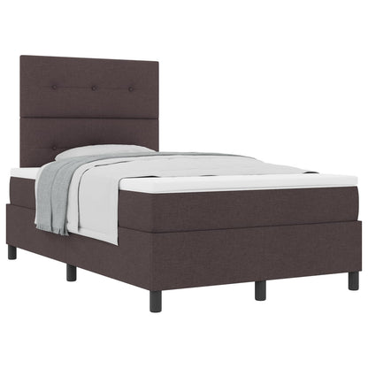 Boxspringbed met hoofdeinde Donkerbruin 120 x 190 cm Stof