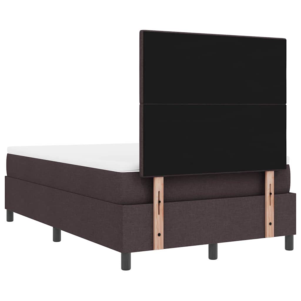 Boxspringbed met hoofdeinde Donkerbruin 120 x 190 cm Stof