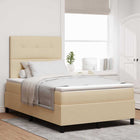 Box spring bed with mattress with headboard Cream 120 x 190 cm Fabric