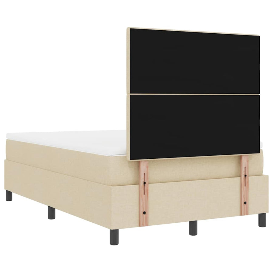 Boxspring bed met matras met hoofdeinde Crème 120 x 190 cm Stof
