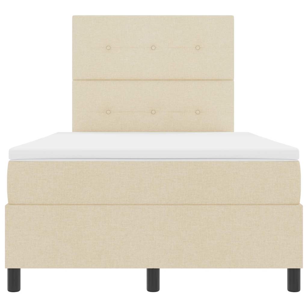 Boxspring bed met matras met hoofdeinde Crème 120 x 190 cm Stof