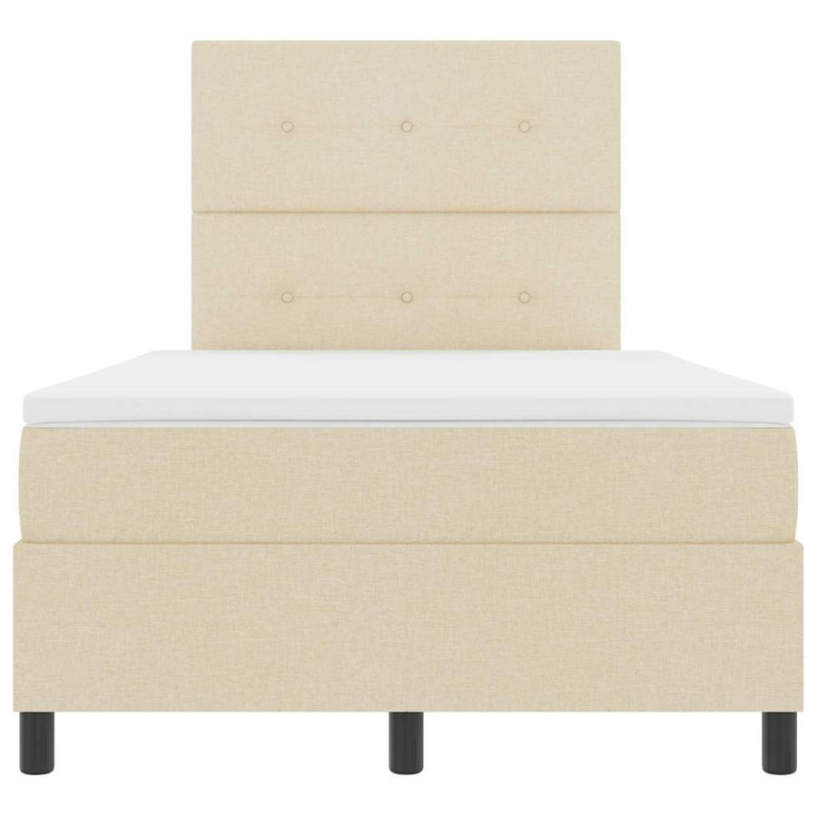 Boxspring bed met matras met hoofdeinde Crème 120 x 190 cm Stof