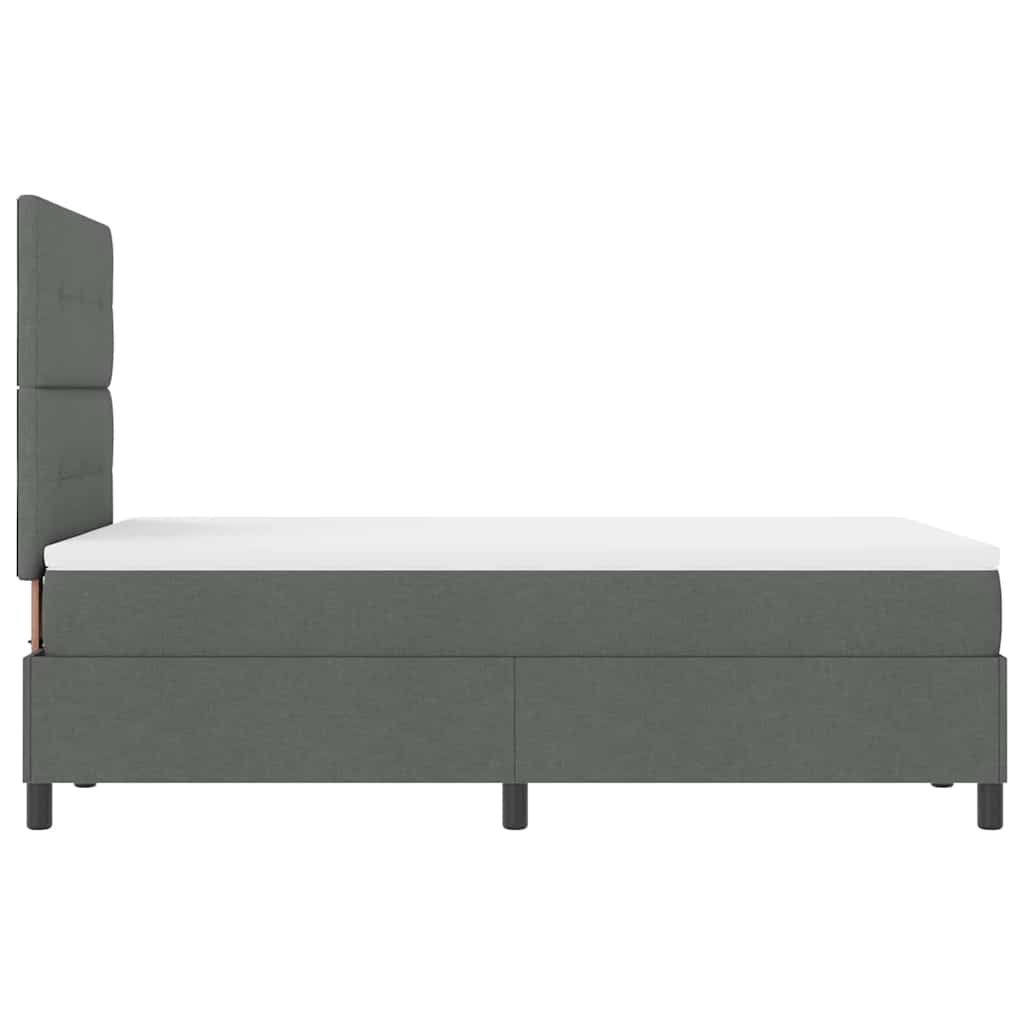 Boxspringbed met hoofdeinde Donkergrijs 120 x 200 cm Stof